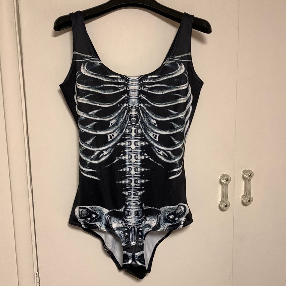 BlackMilk Skeleton Ribs Swimsuit Size M